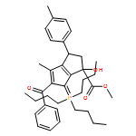 1-Pentalenecarboxylic acid, 5-benzoyl-1,2,3,6-tetrahydro-1-hydroxy-4-methyl-3-(4-methylphenyl)-6-(tributylphosphoranylidene)-, methyl ester, (1R,3R)-rel-