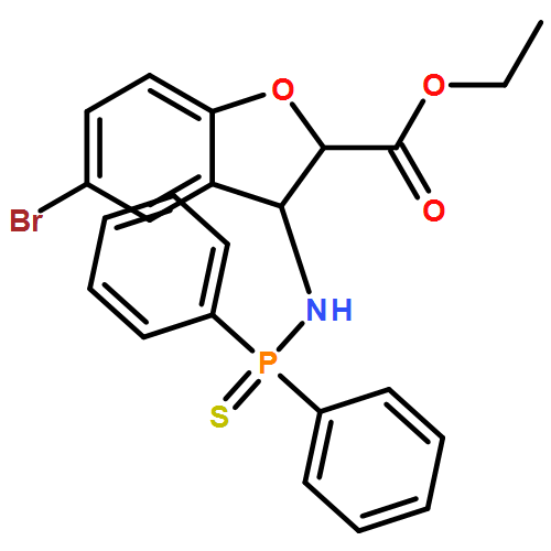 2-Benzofurancarboxylic acid, 5-bromo-3-[(diphenylphosphinothioyl)amino]-2,3-dihydro-, ethyl ester, (2R,3R)-rel-