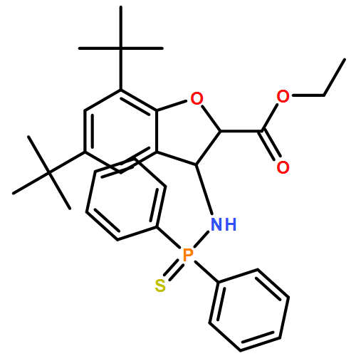2-Benzofurancarboxylic acid, 5,7-bis(1,1-dimethylethyl)-3-[(diphenylphosphinothioyl)amino]-2,3-dihydro-, ethyl ester, (2R,3R)-rel-