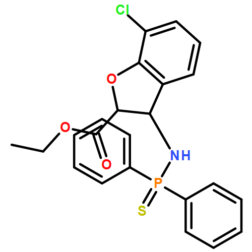 2-Benzofurancarboxylic acid, 7-chloro-3-[(diphenylphosphinothioyl)amino]-2,3-dihydro-, ethyl ester, (2R,3R)-rel-