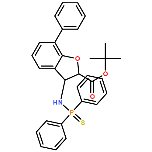 2-Benzofurancarboxylic acid, 3-[(diphenylphosphinothioyl)amino]-2,3-dihydro-7-phenyl-, 1,1-dimethylethyl ester, (2R,3R)-rel-