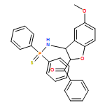 Phosphinothioic amide, N-[(2R,3R)-2-benzoyl-2,3-dihydro-5-methoxy-3-benzofuranyl]-P,P-diphenyl-, rel-