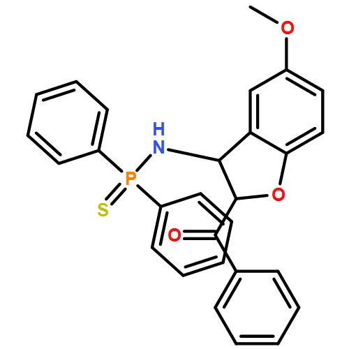 Phosphinothioic amide, N-[(2R,3R)-2-benzoyl-2,3-dihydro-5-methoxy-3-benzofuranyl]-P,P-diphenyl-, rel-