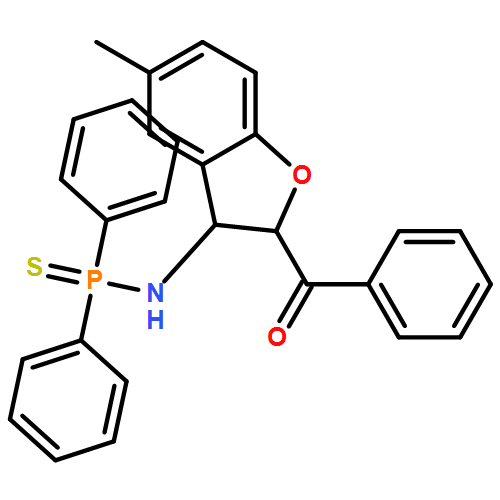 Phosphinothioic amide, N-[(2R,3R)-2-benzoyl-2,3-dihydro-5-methyl-3-benzofuranyl]-P,P-diphenyl-, rel-