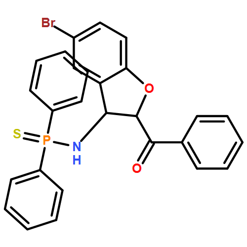Phosphinothioic amide, N-[(2R,3R)-2-benzoyl-5-bromo-2,3-dihydro-3-benzofuranyl]-P,P-diphenyl-, rel-