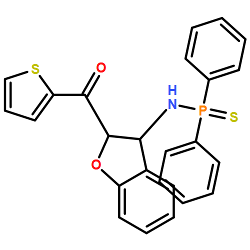 Phosphinothioic amide, N-[(2R,3R)-2,3-dihydro-2-(2-thienylcarbonyl)-3-benzofuranyl]-P,P-diphenyl-, rel-