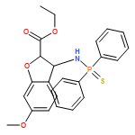 2-Benzofurancarboxylic acid, 3-[(diphenylphosphinothioyl)amino]-2,3-dihydro-6-methoxy-, ethyl ester, (2R,3R)-rel-
