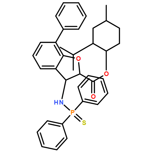 2-Benzofurancarboxylic acid, 3-[(diphenylphosphinothioyl)amino]-2,3-dihydro-7-phenyl-, (1R,2S,4S)-4-methyl-2-(1-methylethyl)cyclohexyl ester, (2R,3R)-rel-