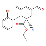 3-Cyclohexene-1-carboxylic acid, 6-(2-bromophenyl)-1-cyano-3-formyl-5-methylene-, ethyl ester, (1R,6S)-rel-