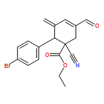 3-Cyclohexene-1-carboxylic acid, 6-(4-bromophenyl)-1-cyano-3-formyl-5-methylene-, ethyl ester, (1R,6R)-rel-