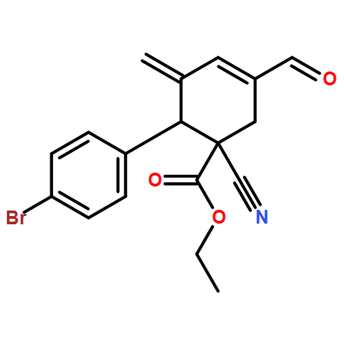 3-Cyclohexene-1-carboxylic acid, 6-(4-bromophenyl)-1-cyano-3-formyl-5-methylene-, ethyl ester, (1R,6R)-rel-