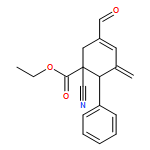 3-Cyclohexene-1-carboxylic acid, 1-cyano-3-formyl-5-methylene-6-phenyl-, ethyl ester, (1R,6R)-rel-