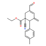 3-Cyclohexene-1-carboxylic acid, 1-cyano-3-formyl-5-methylene-6-(4-methylphenyl)-, ethyl ester, (1R,6R)-rel-