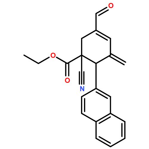 3-Cyclohexene-1-carboxylic acid, 1-cyano-3-formyl-5-methylene-6-(2-naphthalenyl)-, ethyl ester, (1R,6R)-rel-