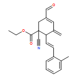 3-Cyclohexene-1-carboxylic acid, 1-cyano-3-formyl-5-methylene-6-[(1E)-2-(2-methylphenyl)ethenyl]-, ethyl ester, (1R,6S)-rel-