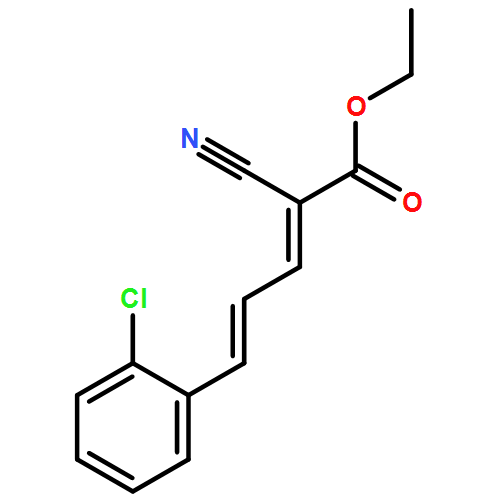 2,4-Pentadienoic acid, 5-(2-chlorophenyl)-2-cyano-, ethyl ester, (2E,4E)-