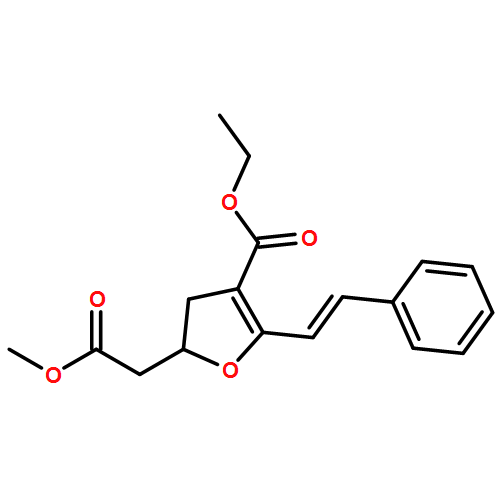 2-Furanacetic acid, 4-(ethoxycarbonyl)-2,3-dihydro-5-[(1E)-2-phenylethenyl]-, methyl ester