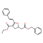 2-Furanacetic acid, 4-(ethoxycarbonyl)-2,3-dihydro-5-[(1E)-2-phenylethenyl]-, phenylmethyl ester