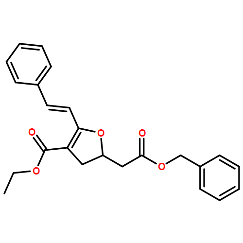 2-Furanacetic acid, 4-(ethoxycarbonyl)-2,3-dihydro-5-[(1E)-2-phenylethenyl]-, phenylmethyl ester