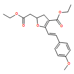 2-Furanacetic acid, 4-(ethoxycarbonyl)-2,3-dihydro-5-[(1E)-2-(4-methoxyphenyl)ethenyl]-, ethyl ester
