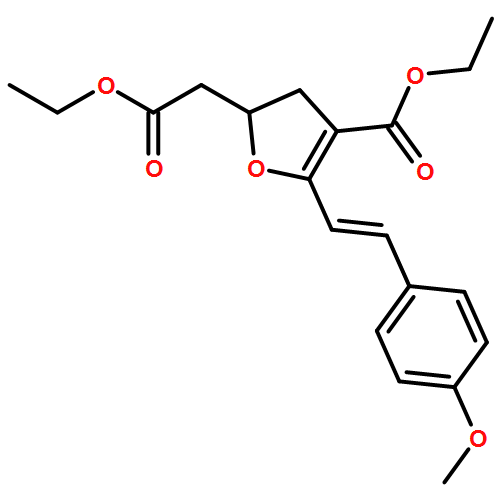 2-Furanacetic acid, 4-(ethoxycarbonyl)-2,3-dihydro-5-[(1E)-2-(4-methoxyphenyl)ethenyl]-, ethyl ester