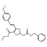 2-Furanacetic acid, 4-(ethoxycarbonyl)-2,3-dihydro-5-[(1E)-2-(4-methoxyphenyl)ethenyl]-, phenylmethyl ester