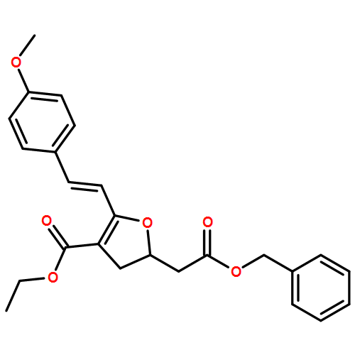 2-Furanacetic acid, 4-(ethoxycarbonyl)-2,3-dihydro-5-[(1E)-2-(4-methoxyphenyl)ethenyl]-, phenylmethyl ester