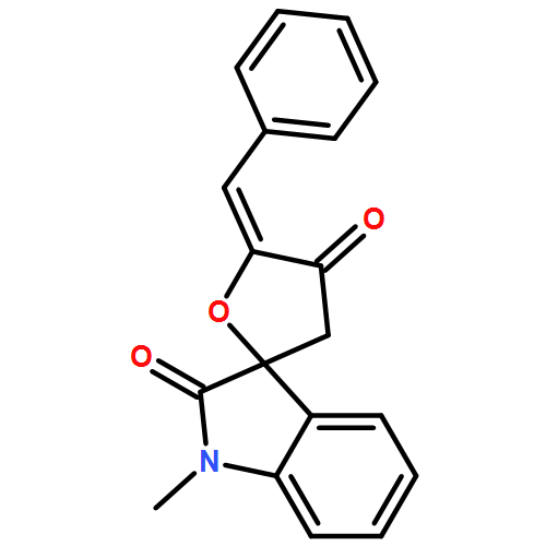 Spiro[furan-2(3H),3'-[3H]indole]-2',4(1'H,5H)-dione, 1'-methyl-5-(phenylmethylene)-, (5Z)-