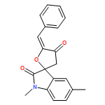 Spiro[furan-2(3H),3'-[3H]indole]-2',4(1'H,5H)-dione, 1',5'-dimethyl-5-(phenylmethylene)-, (5Z)-