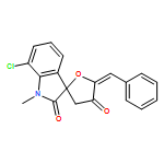 Spiro[furan-2(3H),3'-[3H]indole]-2',4(1'H,5H)-dione, 7'-chloro-1'-methyl-5-(phenylmethylene)-, (5Z)-