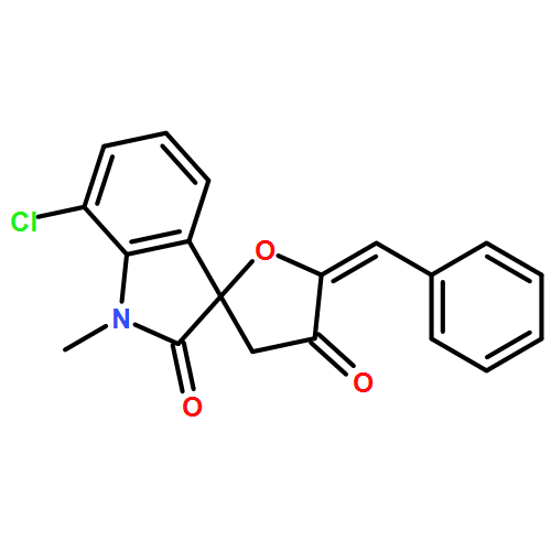 Spiro[furan-2(3H),3'-[3H]indole]-2',4(1'H,5H)-dione, 7'-chloro-1'-methyl-5-(phenylmethylene)-, (5Z)-