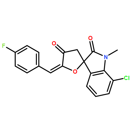 Spiro[furan-2(3H),3'-[3H]indole]-2',4(1'H,5H)-dione, 7'-chloro-5-[(4-fluorophenyl)methylene]-1'-methyl-, (5Z)-