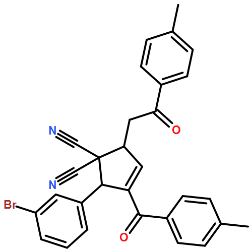 3-Cyclopentene-1,1-dicarbonitrile, 2-(3-bromophenyl)-3-(4-methylbenzoyl)-5-[2-(4-methylphenyl)-2-oxoethyl]-, (2R,5S)-