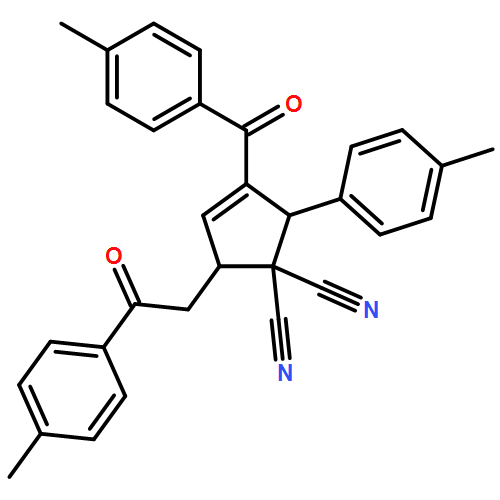 3-Cyclopentene-1,1-dicarbonitrile, 3-(4-methylbenzoyl)-2-(4-methylphenyl)-5-[2-(4-methylphenyl)-2-oxoethyl]-, (2R,5S)-