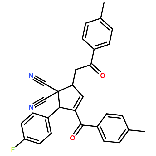 3-Cyclopentene-1,1-dicarbonitrile, 2-(4-fluorophenyl)-3-(4-methylbenzoyl)-5-[2-(4-methylphenyl)-2-oxoethyl]-, (2R,5S)-