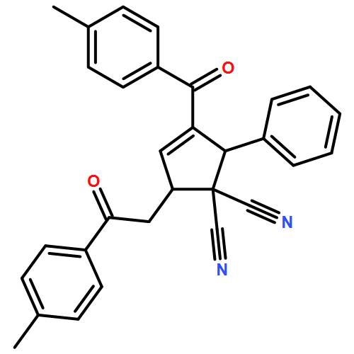 3-Cyclopentene-1,1-dicarbonitrile, 3-(4-methylbenzoyl)-5-[2-(4-methylphenyl)-2-oxoethyl]-2-phenyl-, (2R,5S)-
