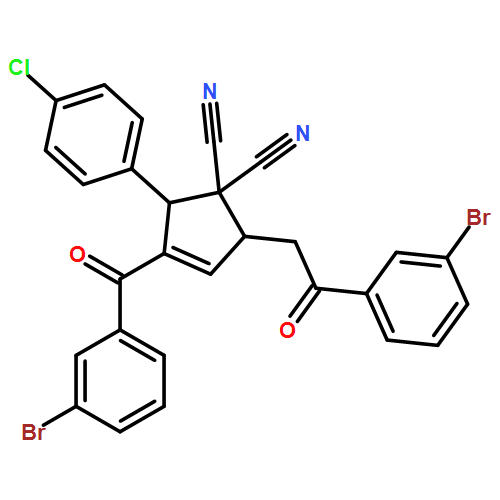 3-Cyclopentene-1,1-dicarbonitrile, 3-(3-bromobenzoyl)-5-[2-(3-bromophenyl)-2-oxoethyl]-2-(4-chlorophenyl)-, (2R,5S)-