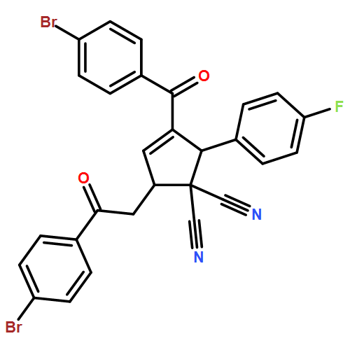 3-Cyclopentene-1,1-dicarbonitrile, 3-(4-bromobenzoyl)-5-[2-(4-bromophenyl)-2-oxoethyl]-2-(4-fluorophenyl)-, (2R,5S)-