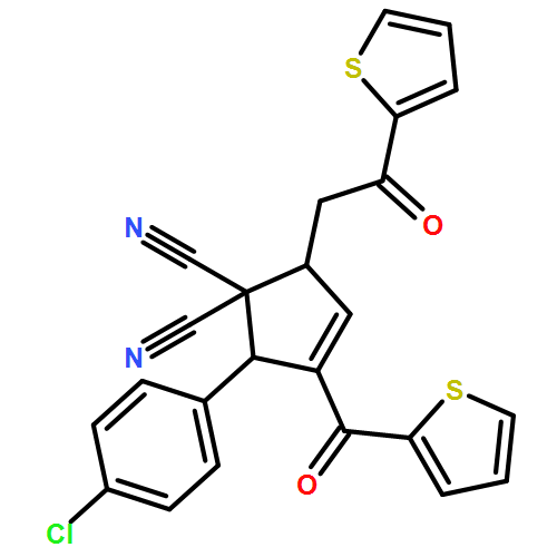 3-Cyclopentene-1,1-dicarbonitrile, 2-(4-chlorophenyl)-5-[2-oxo-2-(2-thienyl)ethyl]-3-(2-thienylcarbonyl)-, (2R,5S)-