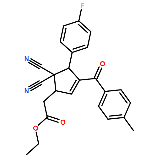 2-Cyclopentene-1-acetic acid, 5,5-dicyano-4-(4-fluorophenyl)-3-(4-methylbenzoyl)-, ethyl ester, (1S,4R)-