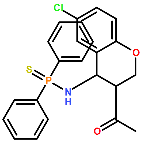 Phosphinothioic amide, N-[(3R,4S)-3-acetyl-6-chloro-3,4-dihydro-2H-1-benzopyran-4-yl]-P,P-diphenyl-, rel-