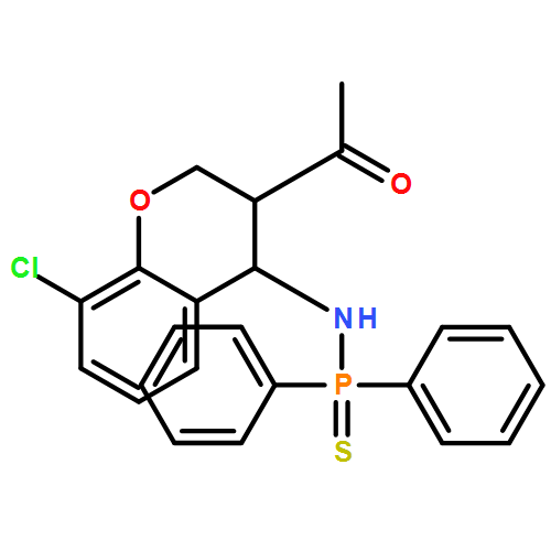 Phosphinothioic amide, N-[(3R,4R)-3-acetyl-8-chloro-3,4-dihydro-2H-1-benzopyran-4-yl]-P,P-diphenyl-, rel-