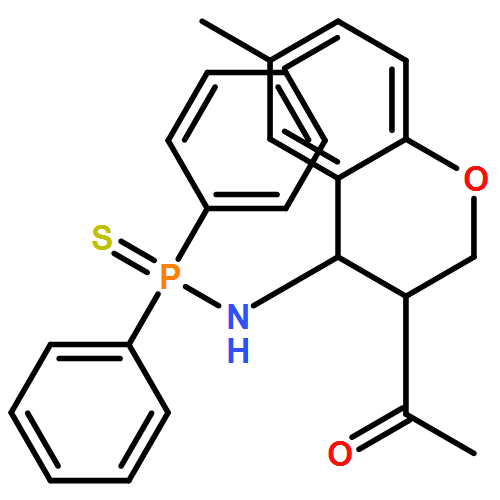 Phosphinothioic amide, N-[(3R,4R)-3-acetyl-3,4-dihydro-6-methyl-2H-1-benzopyran-4-yl]-P,P-diphenyl-, rel-
