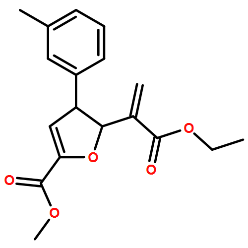 2-Furanacetic acid, 2,3-dihydro-5-(methoxycarbonyl)-α-methylene-3-(3-methylphenyl)-, ethyl ester, (2R,3S)-rel-