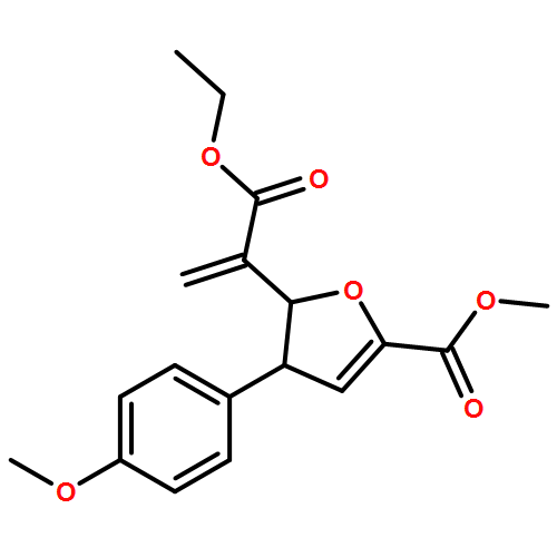 2-Furanacetic acid, 2,3-dihydro-5-(methoxycarbonyl)-3-(4-methoxyphenyl)-α-methylene-, ethyl ester, (2R,3S)-rel-