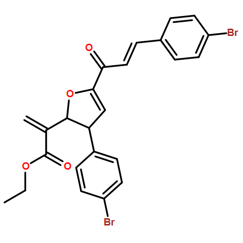 2-Furanacetic acid, 3-(4-bromophenyl)-5-[(2E)-3-(4-bromophenyl)-1-oxo-2-propen-1-yl]-2,3-dihydro-α-methylene-, ethyl ester, (2R,3S)-rel-