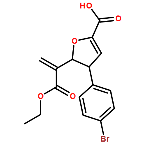 2-Furanacetic acid, 3-(4-bromophenyl)-5-carboxy-2,3-dihydro-α-methylene-, 2-ethyl ester, (2R,3S)-rel-