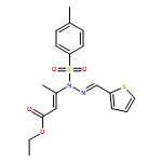 2-Butenoic acid, 3-[(2E)-1-[(4-methylphenyl)sulfonyl]-2-(2-thienylmethylene)hydrazinyl]-, ethyl ester, (2E)-