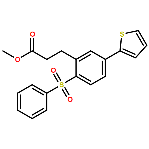 Benzenepropanoic acid, 2-(phenylsulfonyl)-5-(2-thienyl)-, methyl ester