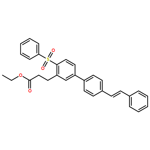 [1,1'-Biphenyl]-3-propanoic acid, 4'-[(1E)-2-phenylethenyl]-4-(phenylsulfonyl)-, ethyl ester